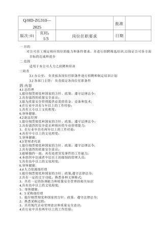 310岗位工作人员任职要求