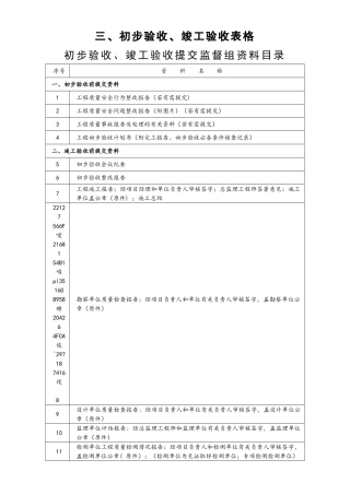 3、初步验收、竣工验收表格