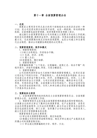 3全面预算管理制度