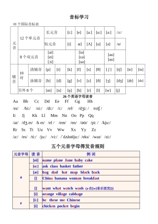 48个国际音标整理教案