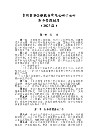 5-贵州贵安金融投资有限公司子公司财务管理制度