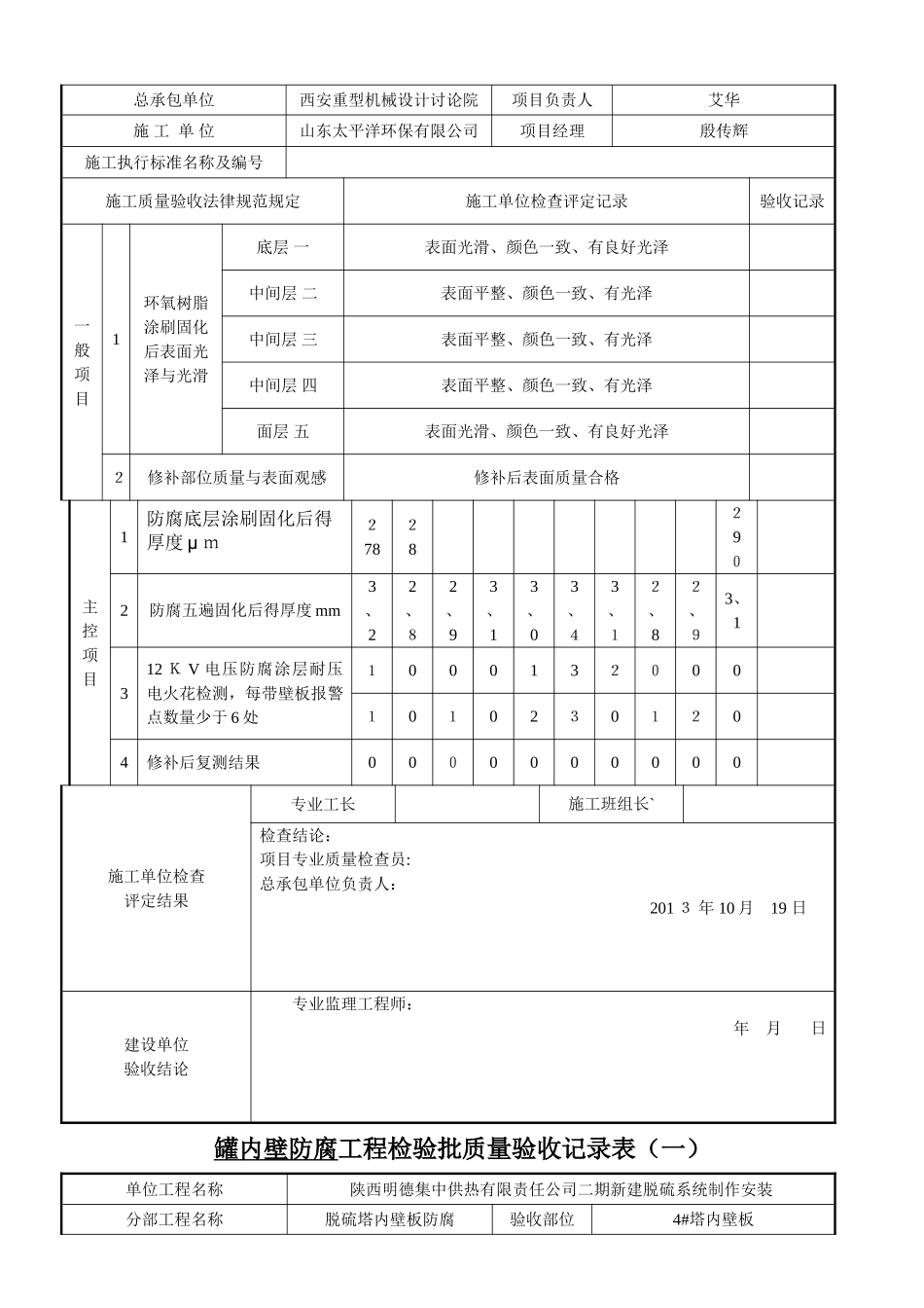 4防腐检验批质量检查验收记录表_第2页