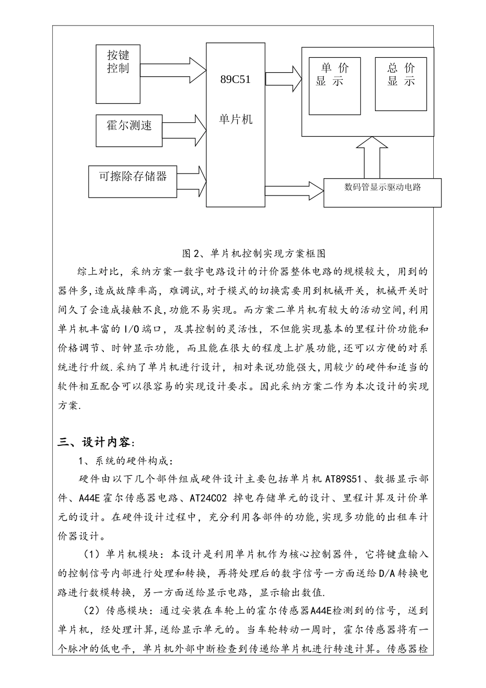 51单片机出租车计价器开题报告_第3页