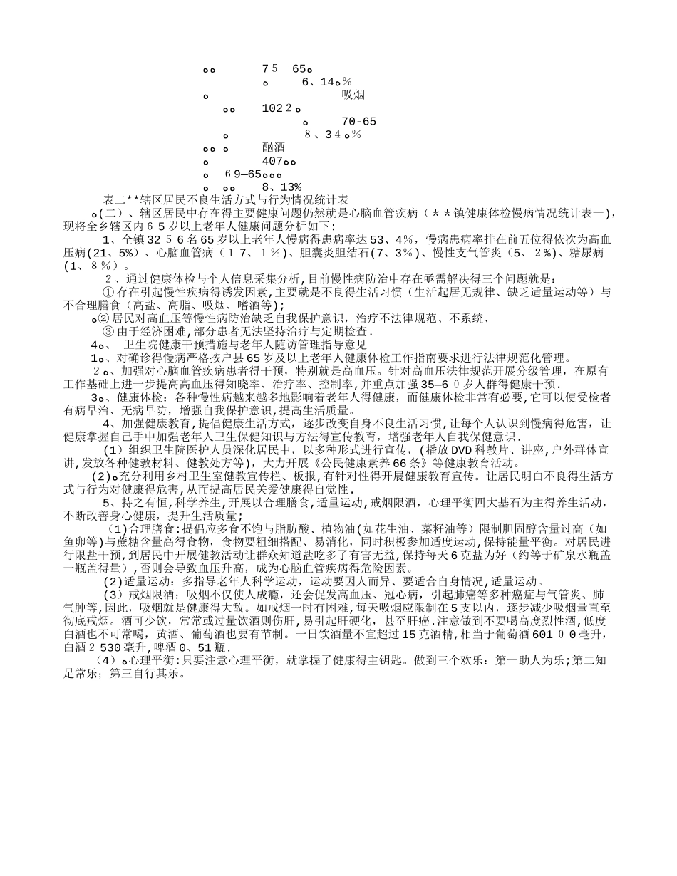 65岁以上老人健康体检分析报告_第2页
