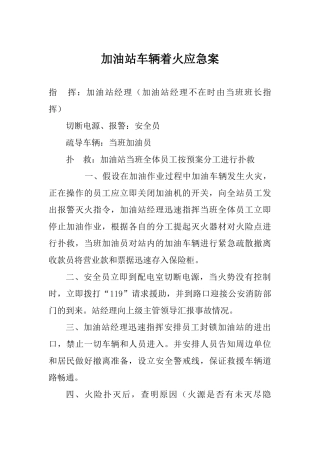6加油站车辆着火应急预案