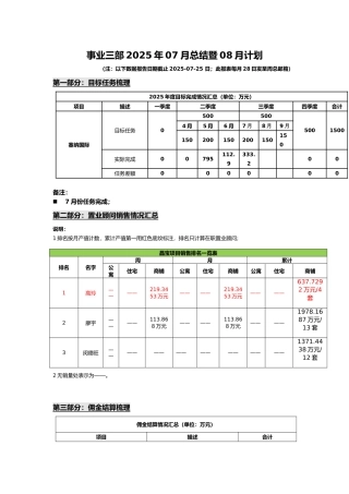 7.25-塞纳国际2025年07月营销总计暨08月营销计划