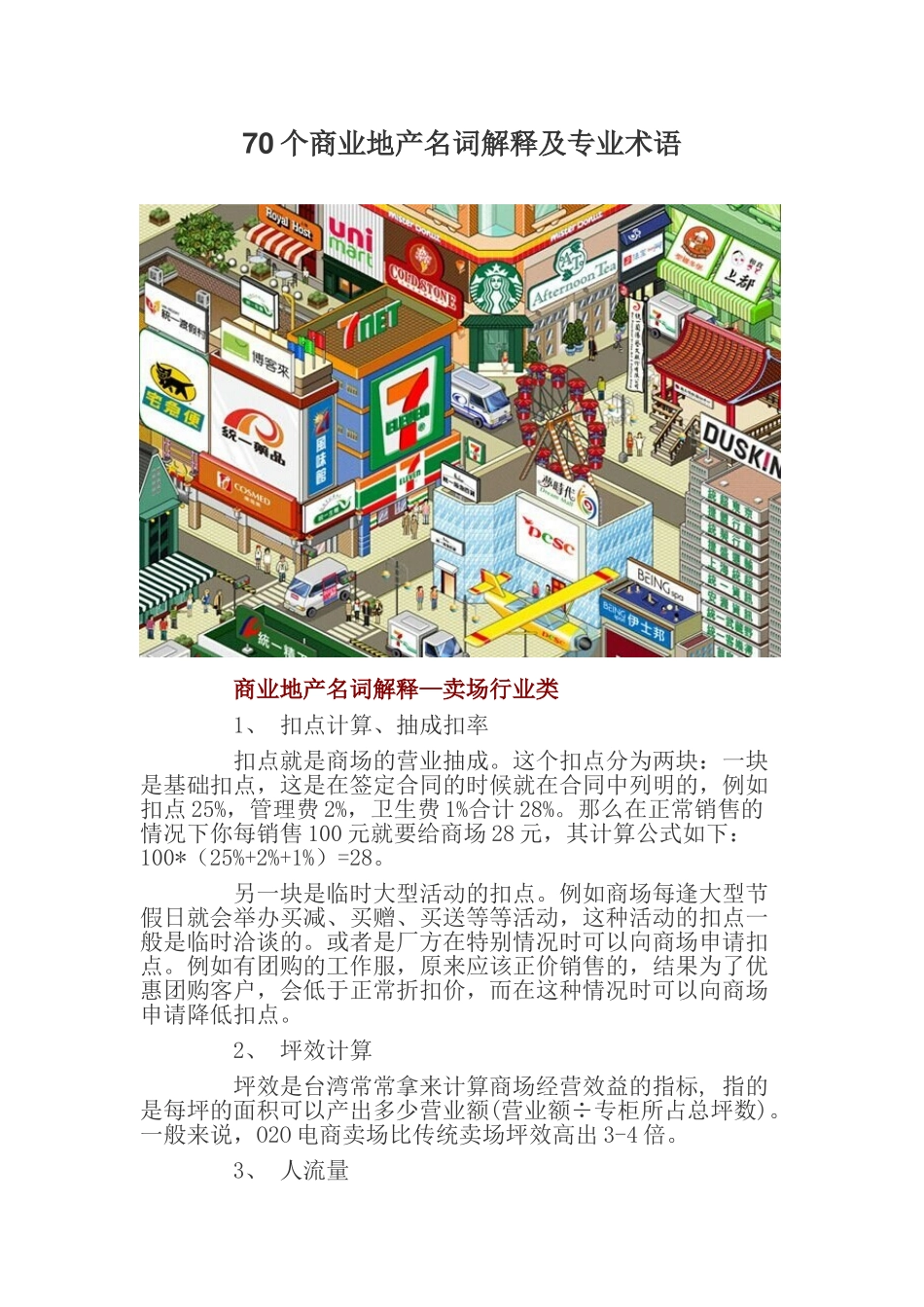 70个商业地产名词解释及专业术语_第1页