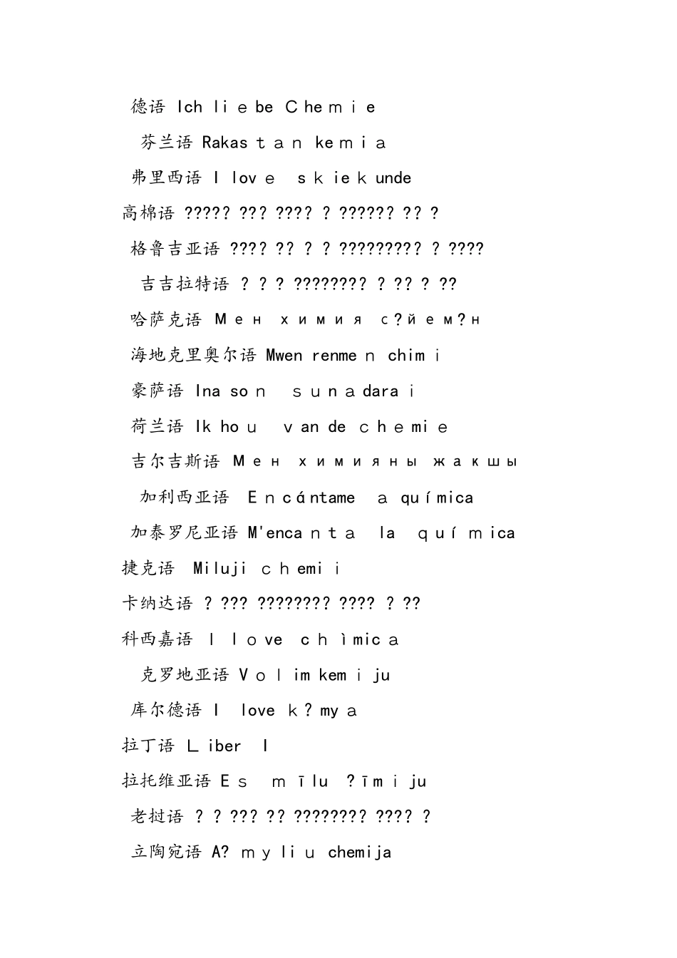 96种语言教你表达出“我爱化学”，总有一款适合你_第2页