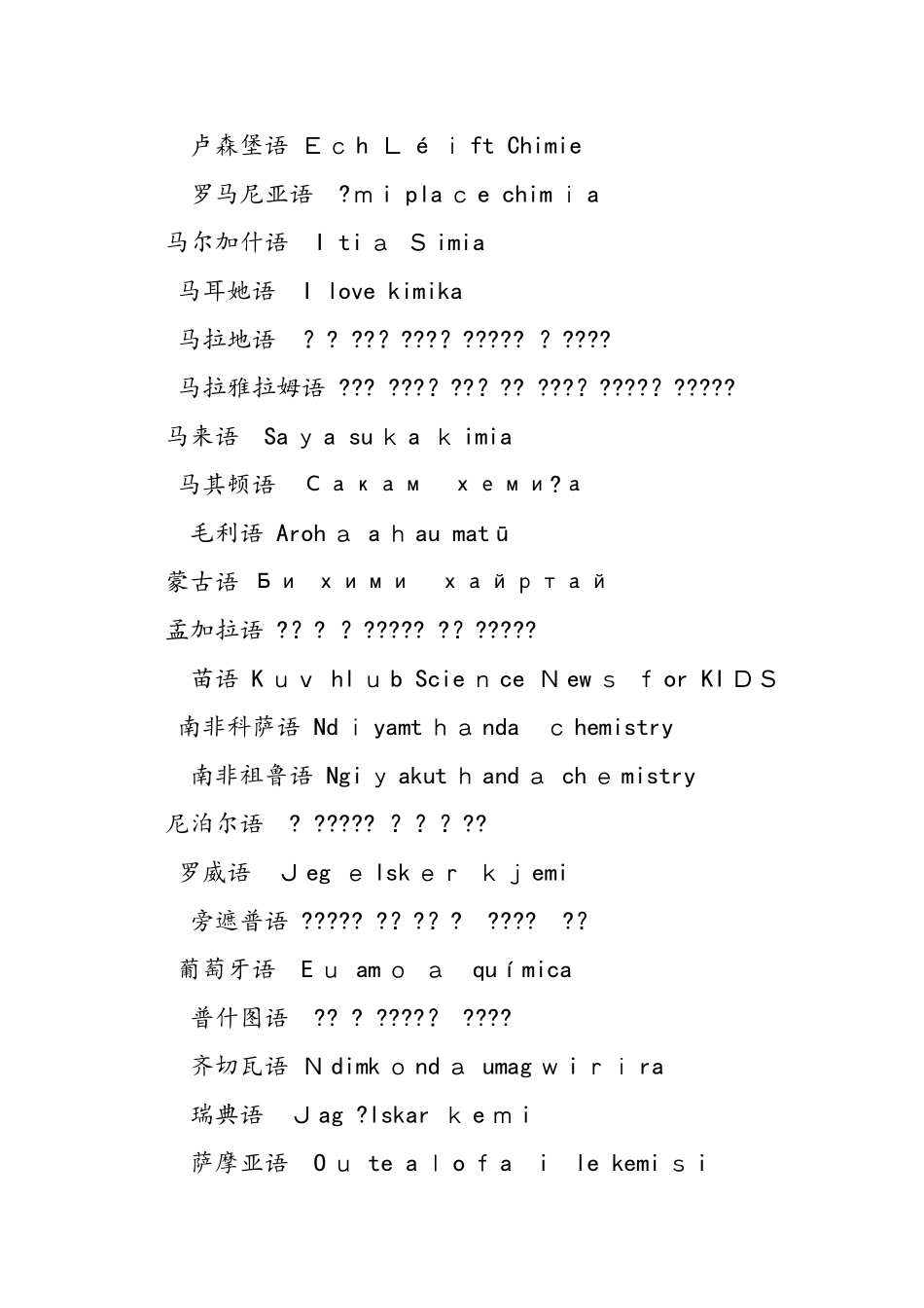 96种语言教你表达出“我爱化学”，总有一款适合你_第3页