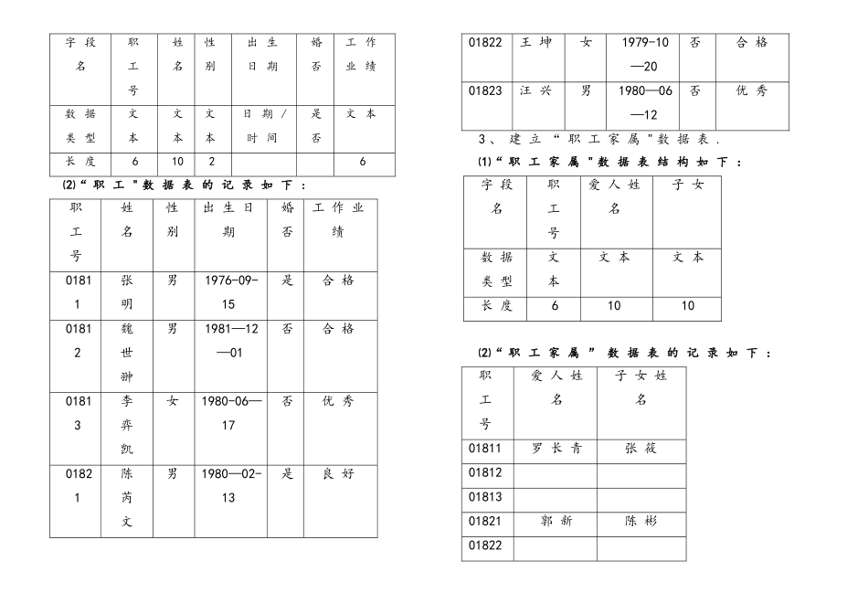 Access上机操作题——数据表操作_第3页