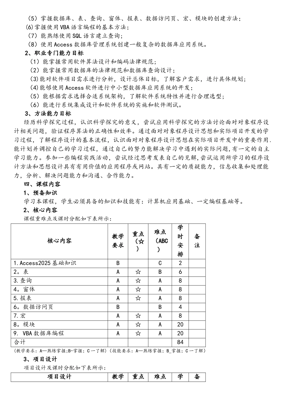 ACCESS数据库程序设计课程标准_第3页