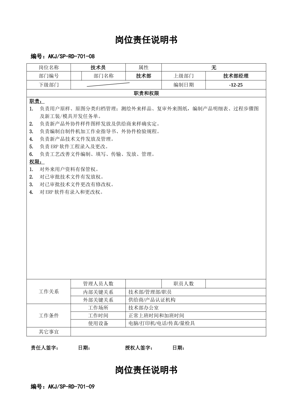 AKJSPRD～关键技术部岗位责任说明指导书_第2页