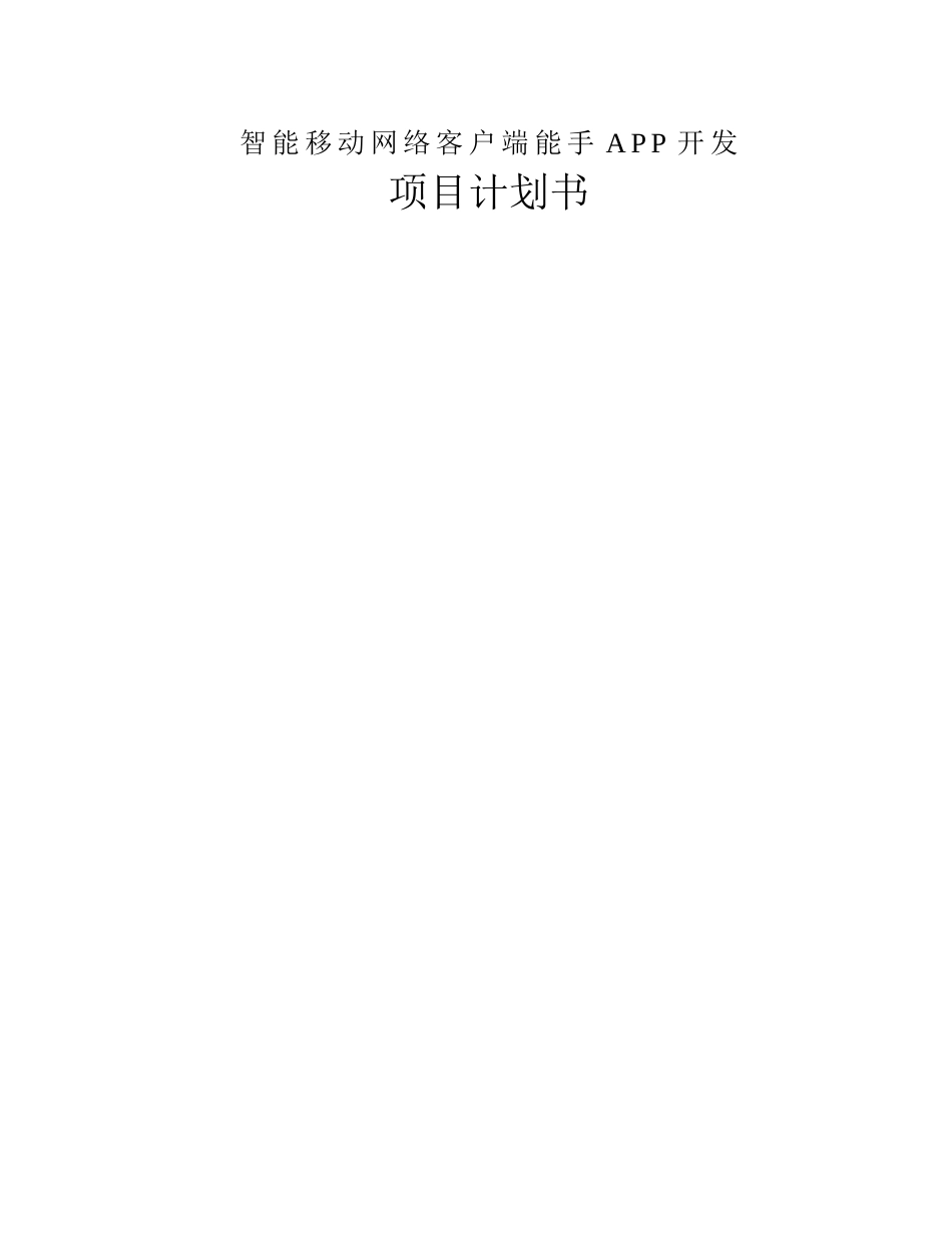 APP项目开发商业计划书_第1页