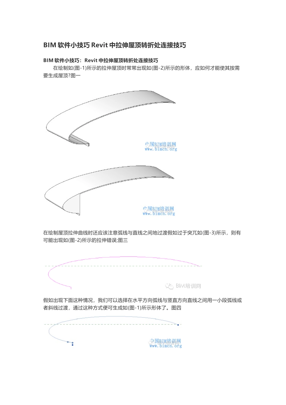 BIM软件小技巧Revit中拉伸屋顶转折处连接技巧_第1页