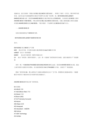 BLOS类型及电脑芯片