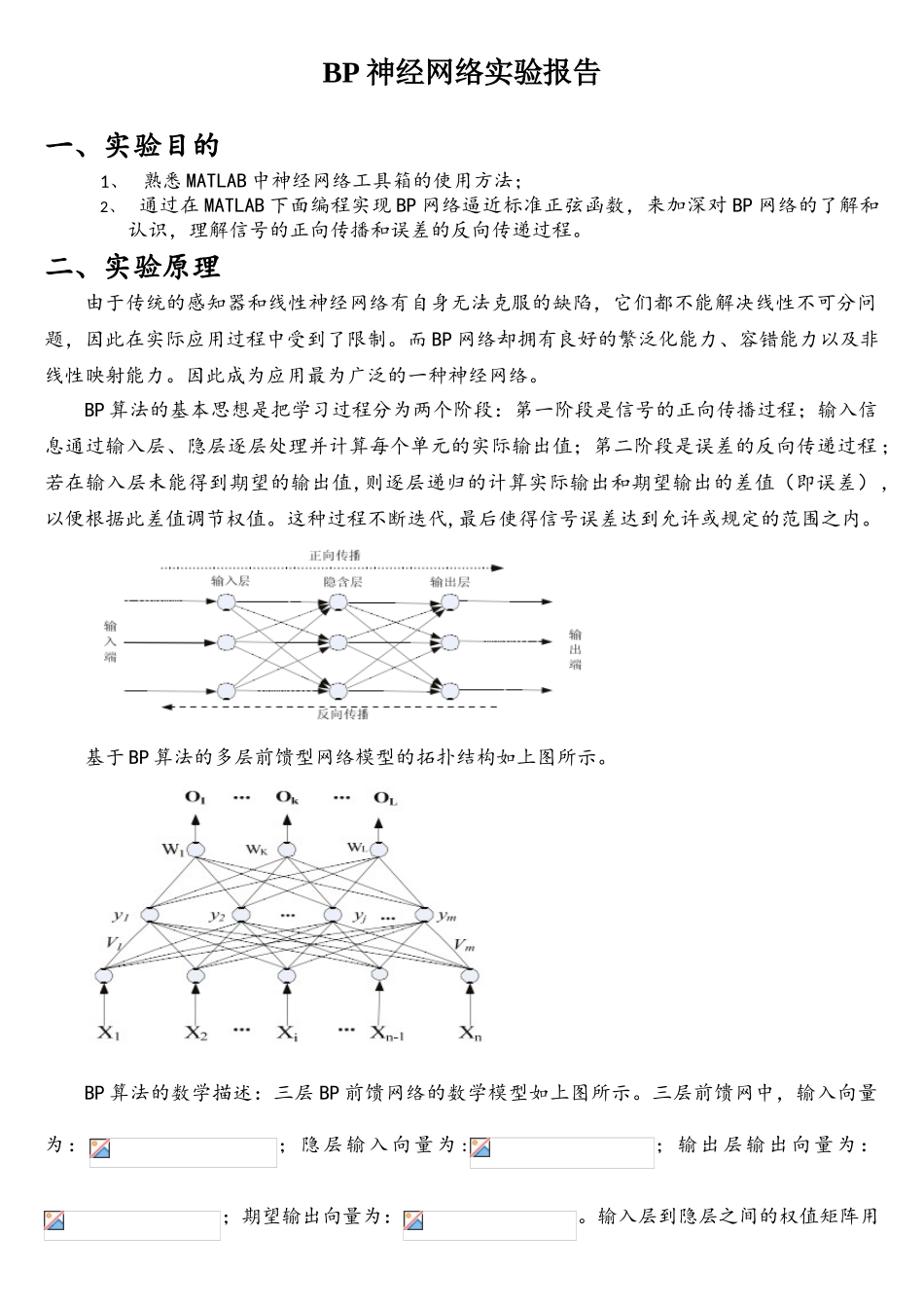 BP神经网络实验报告_第1页