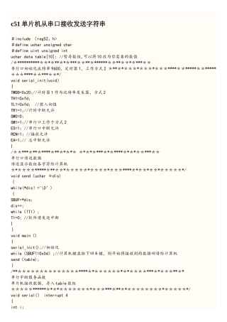 c51单片机从串口接收发送字符串