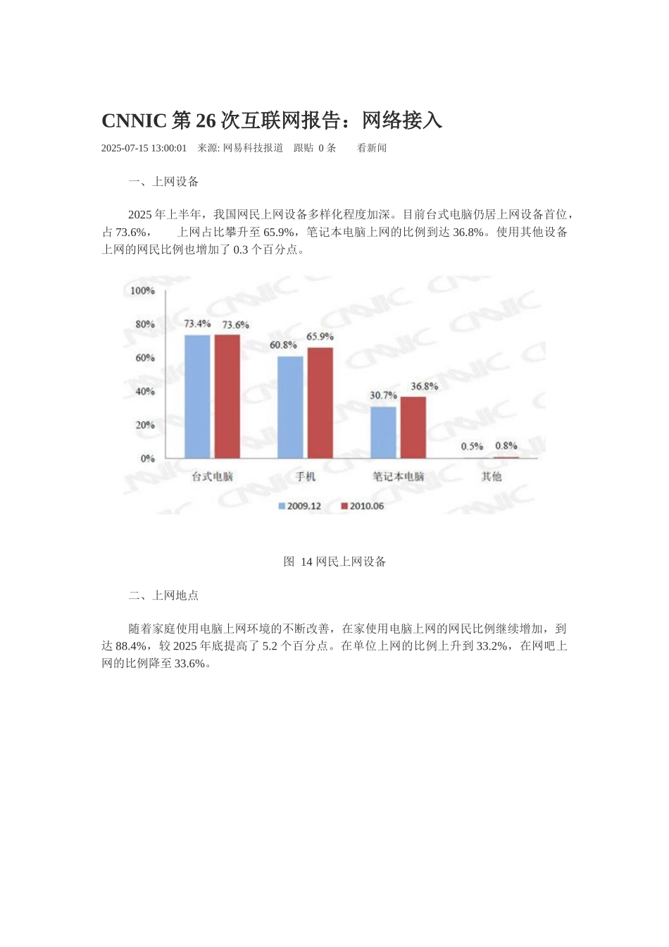 CNNIC第26次互联网报告_第1页