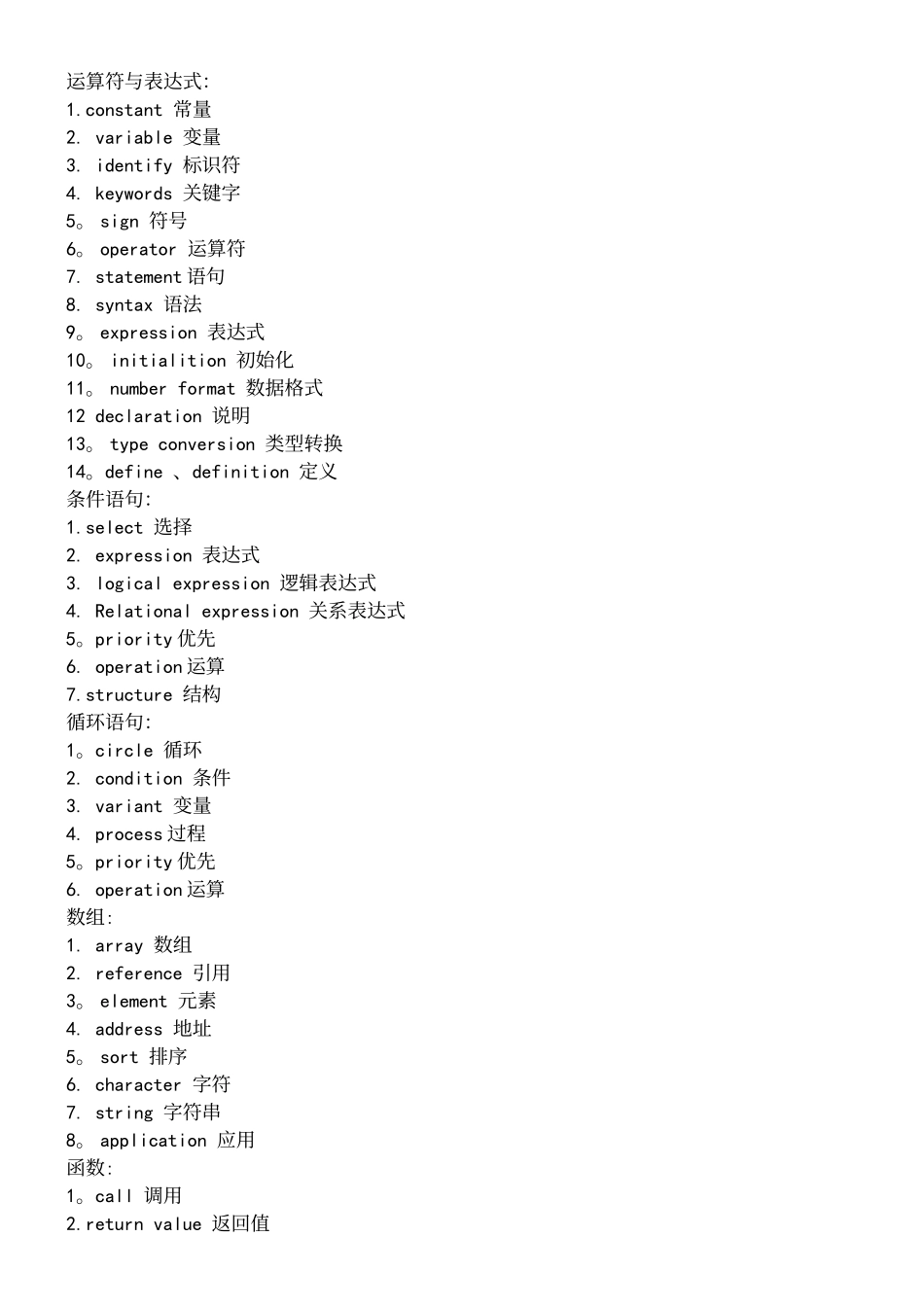 C语言常见英语词汇_第2页