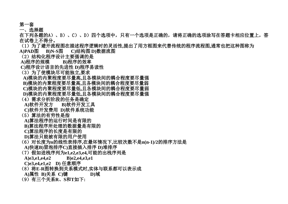 C语言题库和答案_第1页