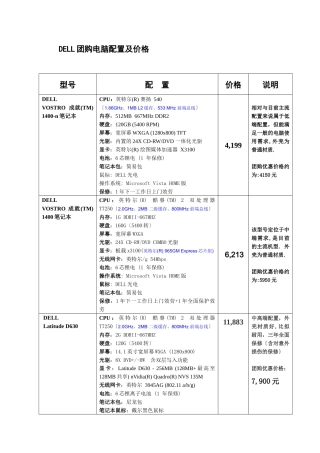 DELL团购电脑配置及价格