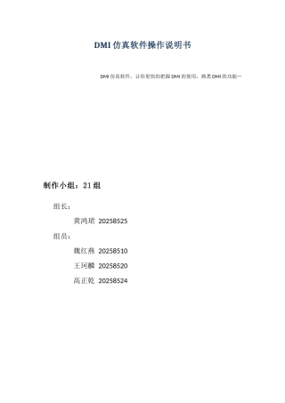DMI仿真软件操作说明书