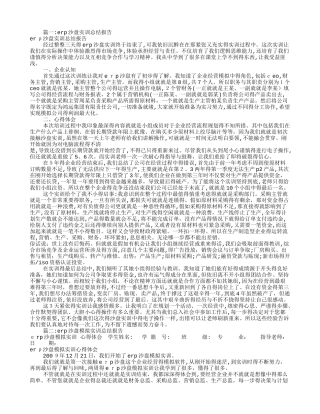 erp沙盘实训报告总结