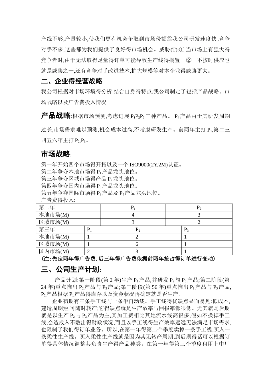erp沙盘模拟经营策划书_第2页