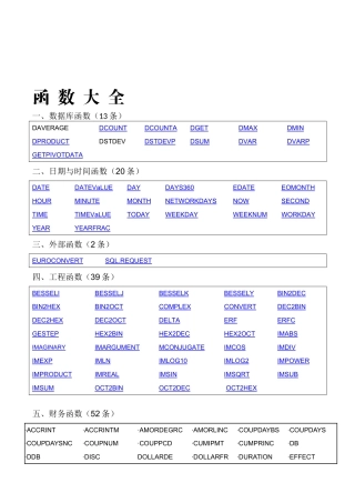 EXCEL函数表函数大全-资料