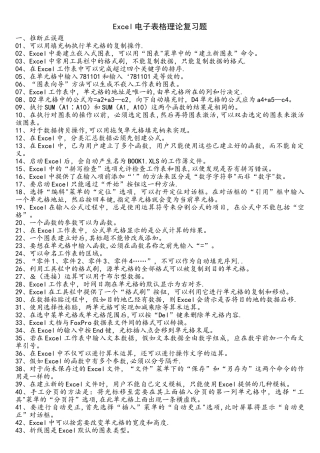Excel理论复习题终结
