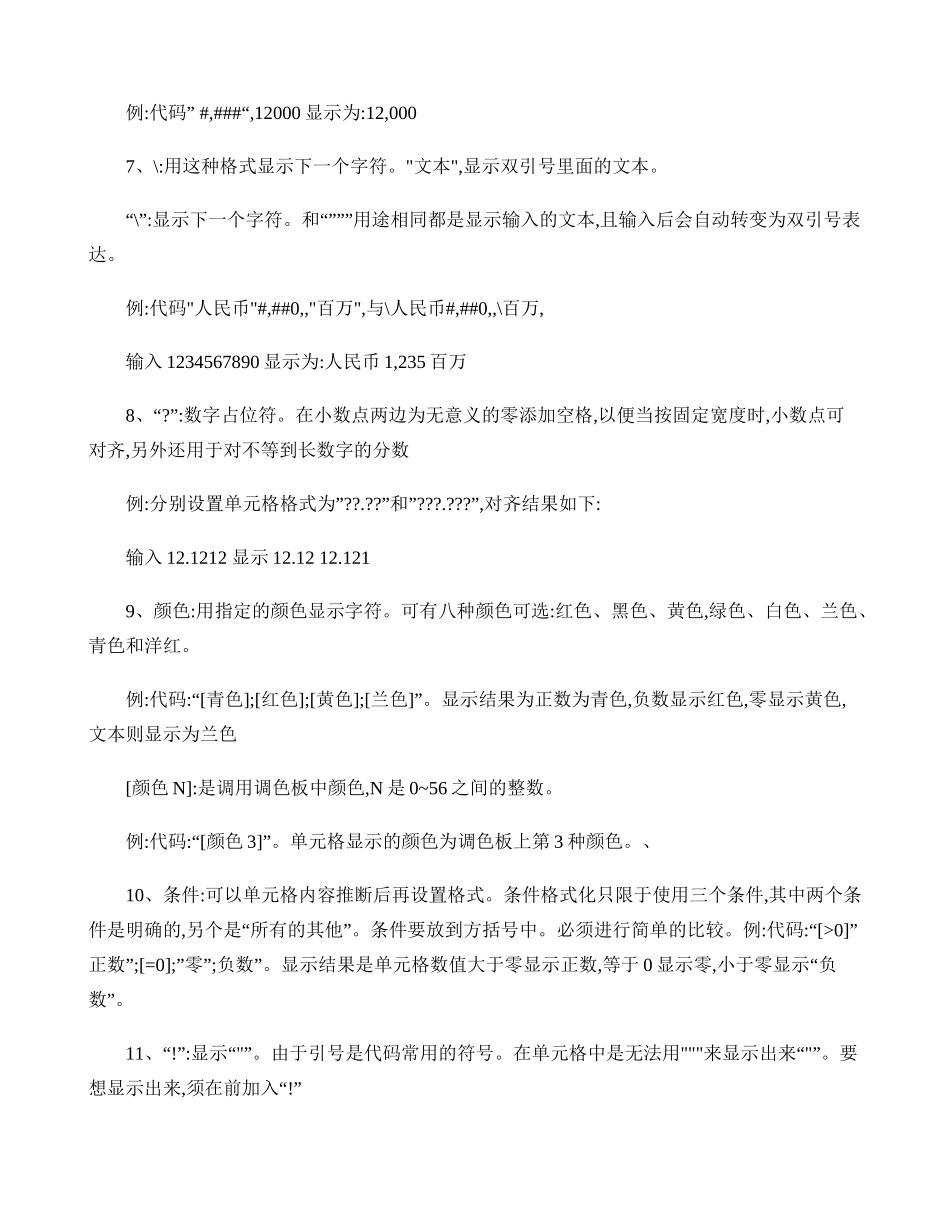 Excel自定义格式详解教程_第2页