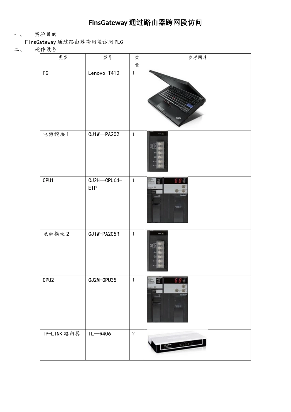 FinsGateway通过2台路由器跨网段访问2台PLC_第1页