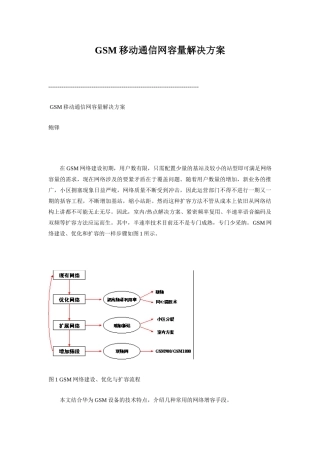 GSM移动通信网容量解决方案