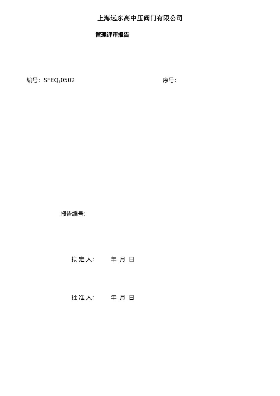 ISO体系培训记录2SFEQ2-0502管理评审报告_第1页