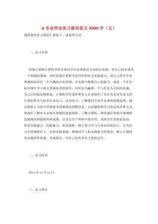it专业毕业实习报告范文3000字(五)