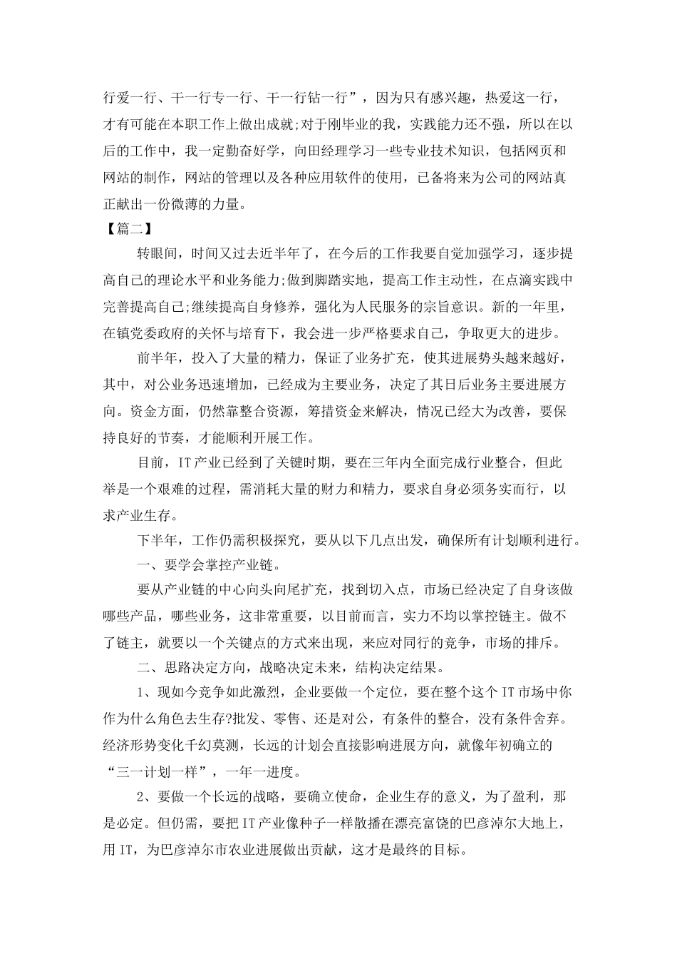 IT半年工作总结范文3000字_第2页
