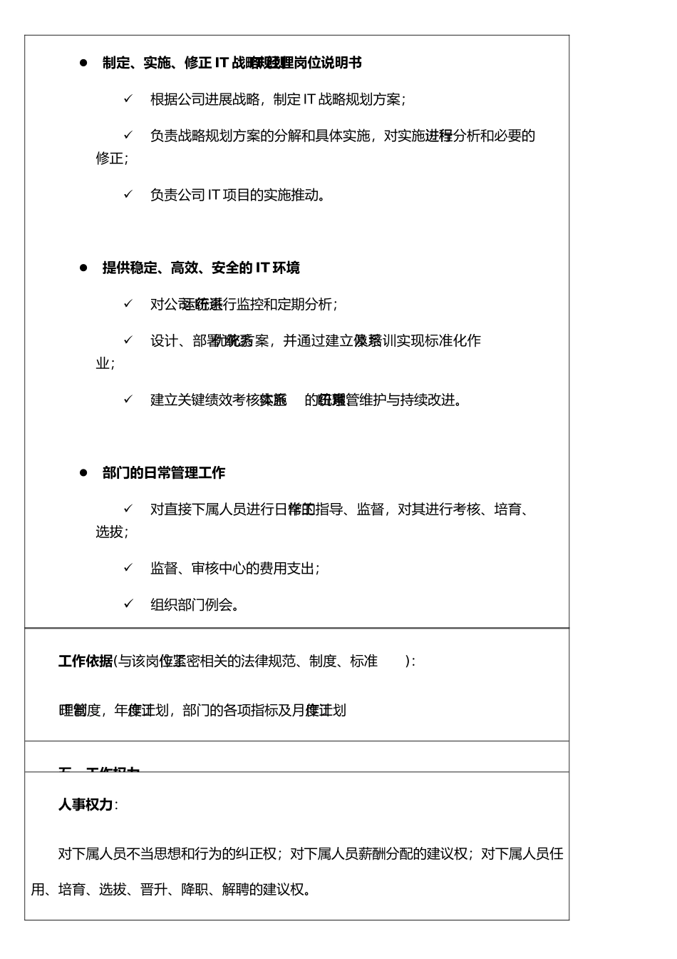 IT经理岗位说明书_第2页
