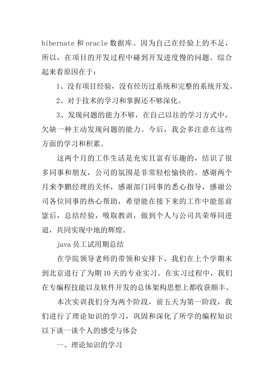 java员工的试用期工作总结范文_第2页