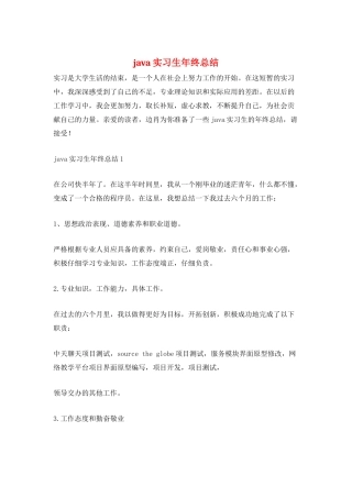java实习生年终总结