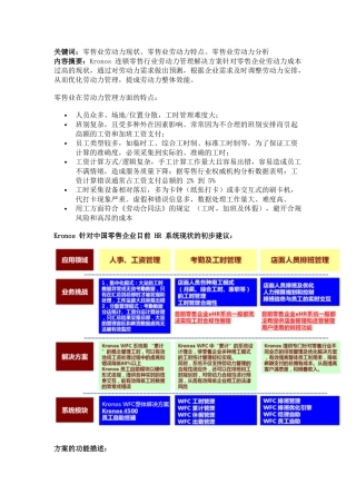 Kronos-连锁零售行业劳动力管理解决方案