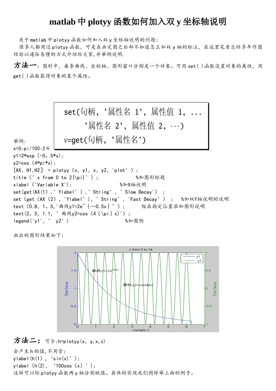matlab中plotyy函数加入双y轴说明的方法_第1页