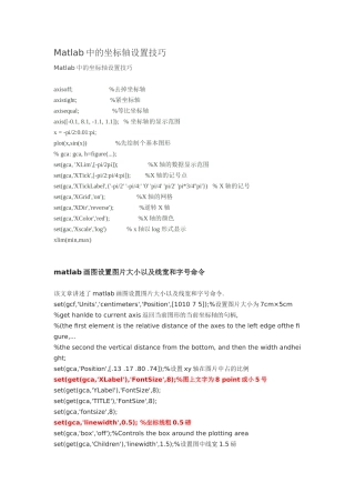 matlab中坐标轴设置技巧