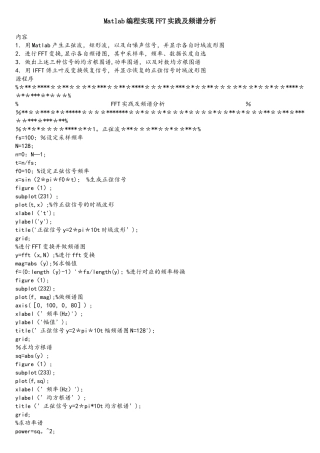 Matlab编程实现FFT实践及频谱分析