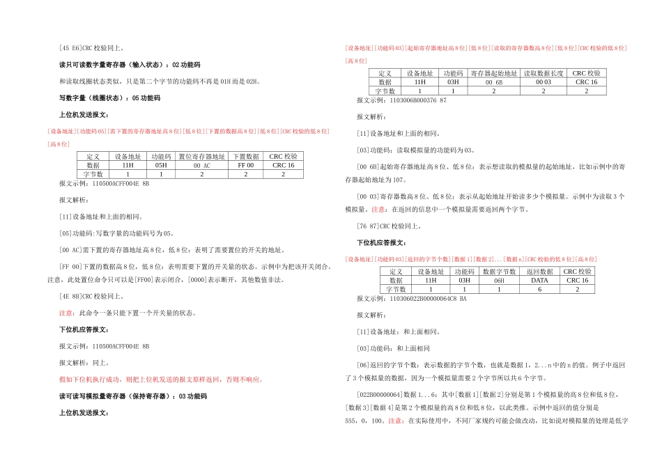 ModbusRTU通用规约说明模板及规约配置_第3页