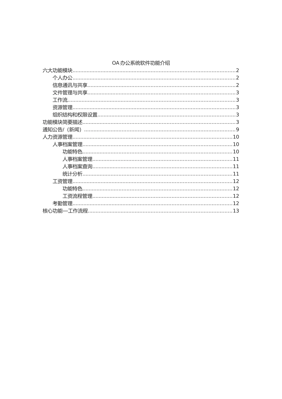 OA办公系统软件功能介绍_第1页