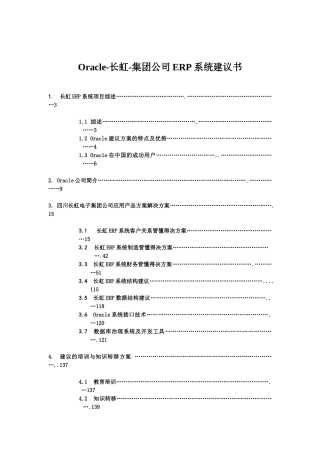 Oracle-长虹-集团公司ERP系统建议书
