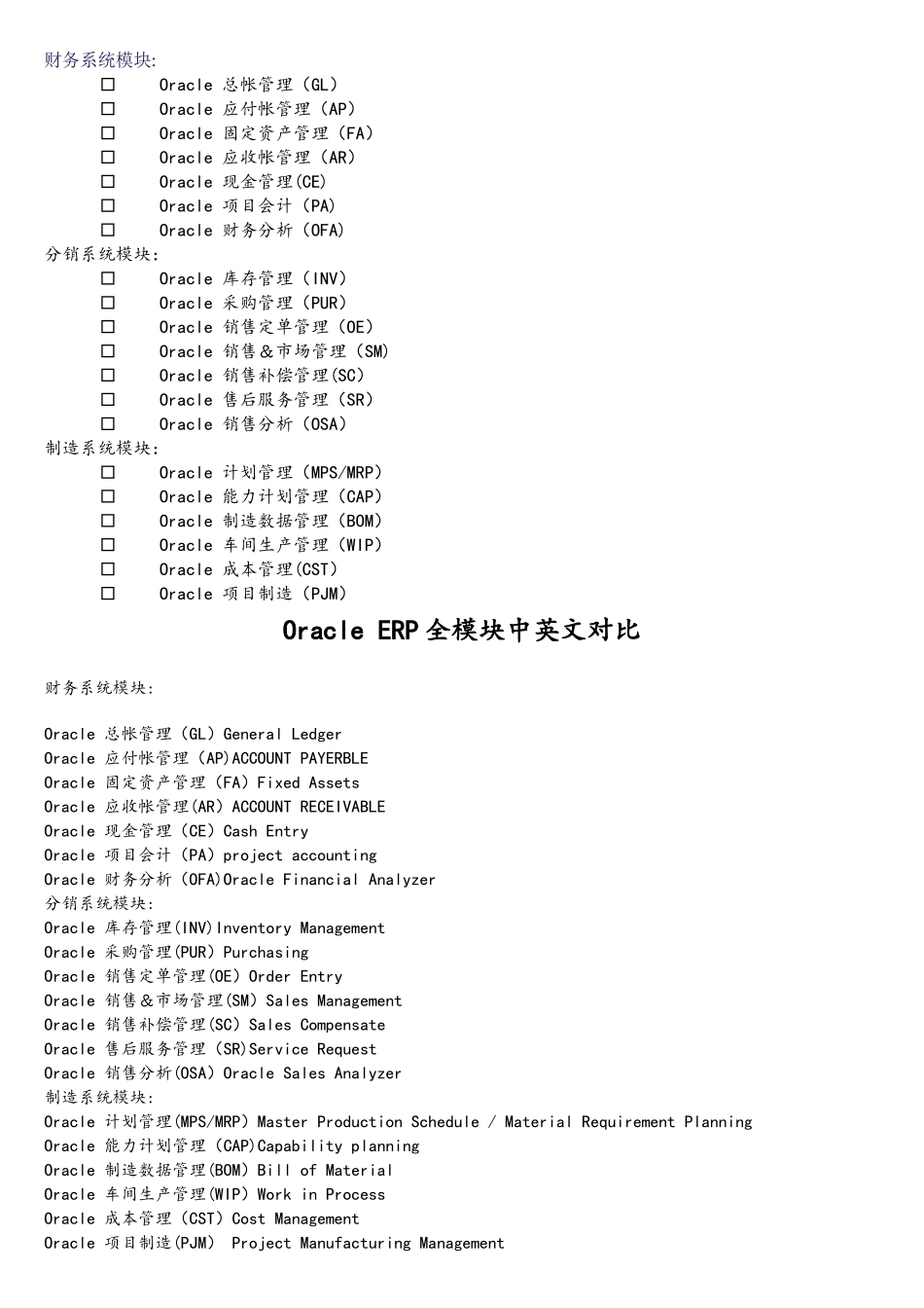 Oracle-ERP全模块中英文对照_第1页