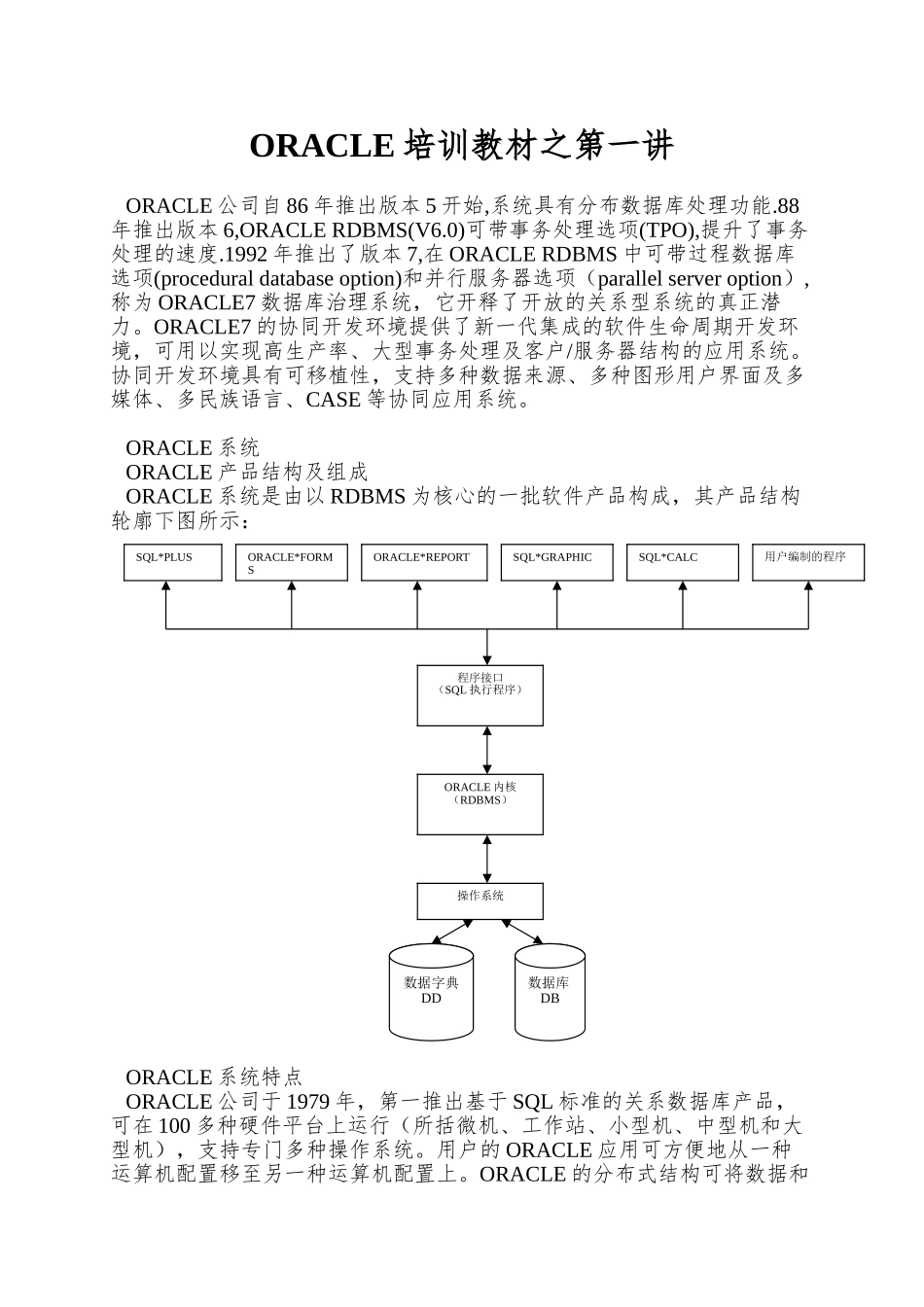 ORACLE培训教材之第一讲_第1页