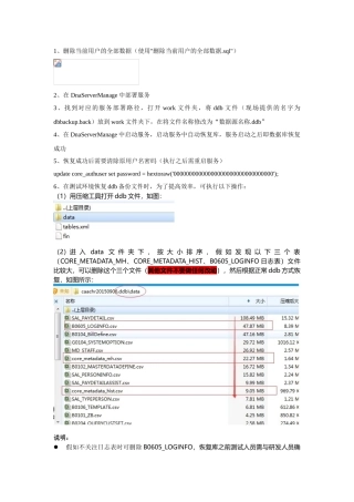 oracle数据库ddb文件恢复步骤