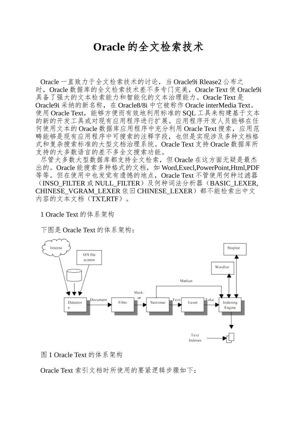 Oracle的全文检索技术_第1页